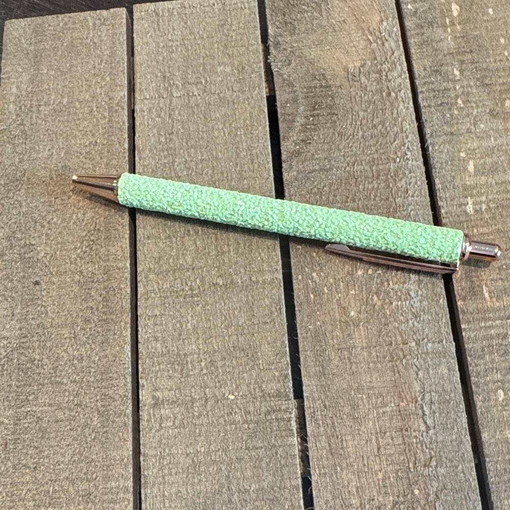 Lime green glitter pen